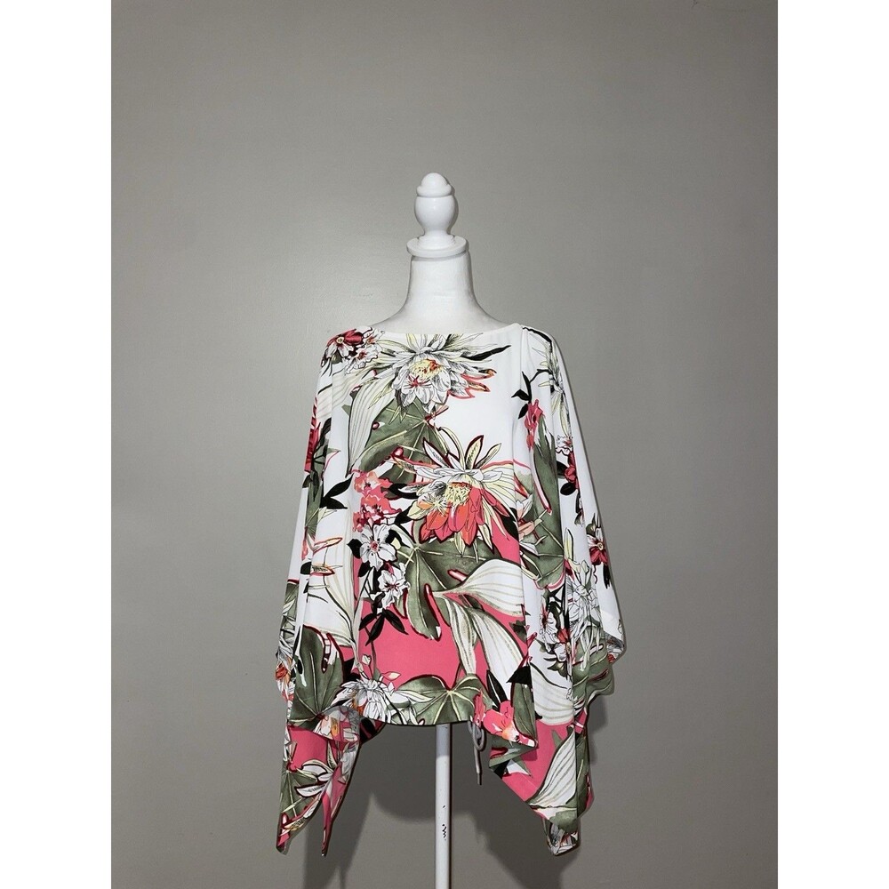 Chico's Statement Poncho Top Tropical Primordial Forest Print Size S/M